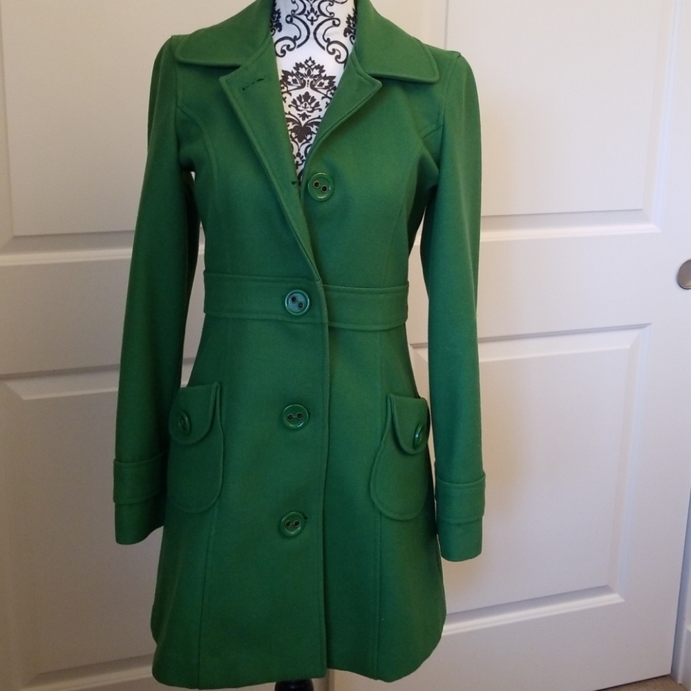 Green wool coat